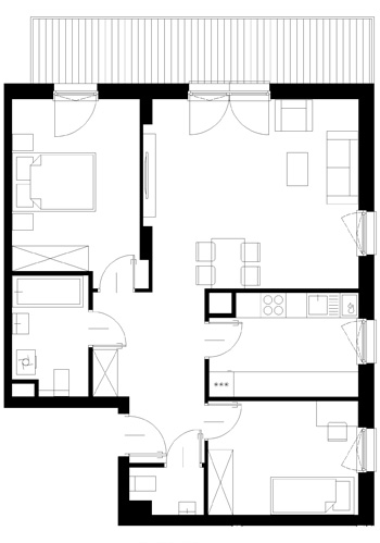 Plan mieszkania - 3 pokoje