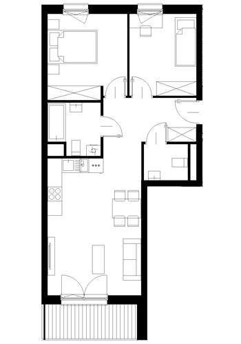 Plan mieszkania - 3 pokoje